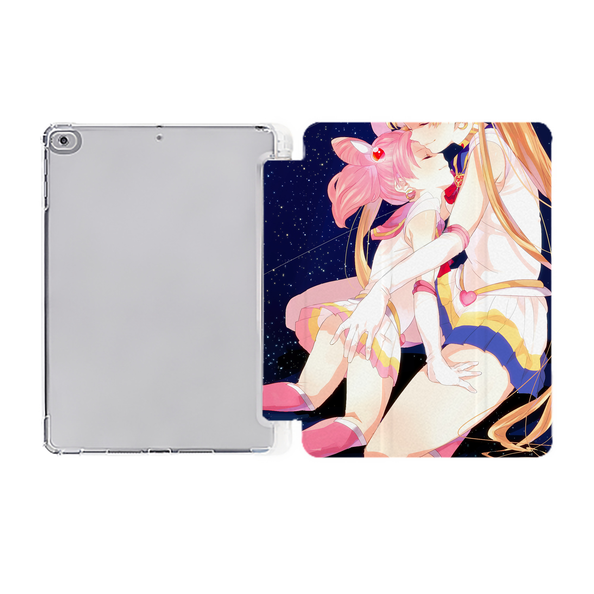（画像用） 美少女戦士セーラームーン Sailor Moon IPad ケース ペン収納付き 三つ折りスタンド PUレザー×シリコン 対応機種9.5/10.5/10.9インチ